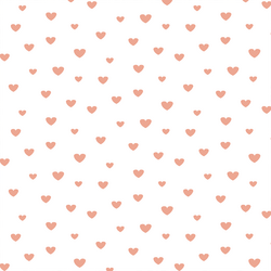 Hearts in Deep Blush on White