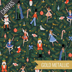 Nutcracker Canvas in Evergreen Metallic