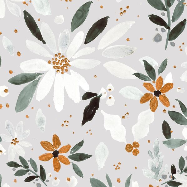 Winter Floral in Gray