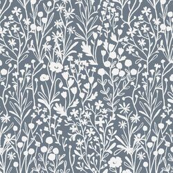 Floral Silhouette in Ink Blue