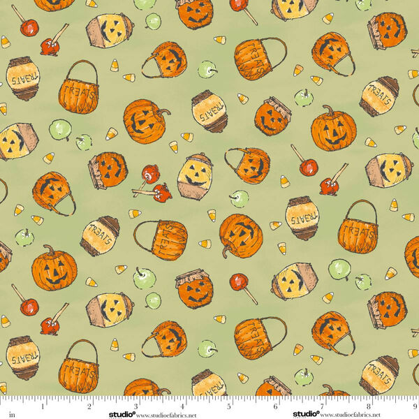 Pumpkins and Pots in Green