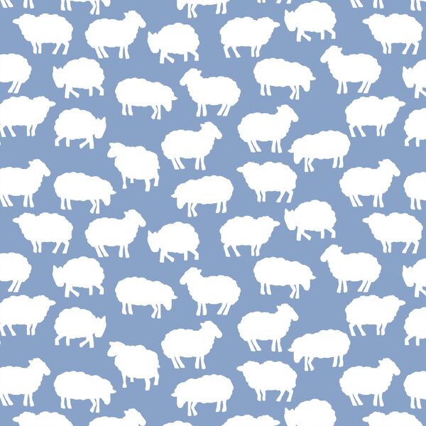 Sheep Silhouette in Cornflower