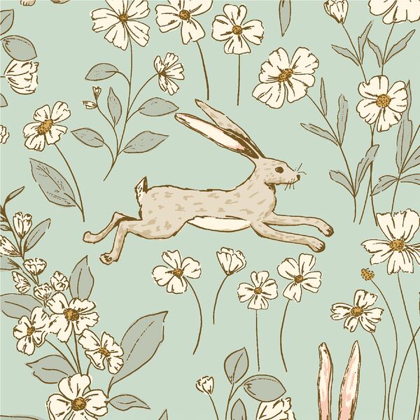 Large Hares in Spring Green
