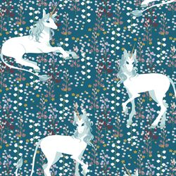 A Unicorn Meadow in Dark Topaz