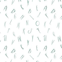 Letters in Dark Aqua