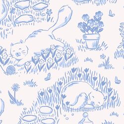 Grande Flower Pawt in Bleu