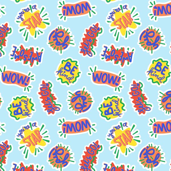 Stickers in Sky Blue