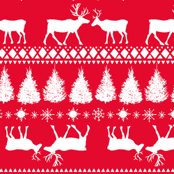 Fairisle Reindeer in Red