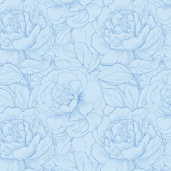 Peony Sketch in Soft Rain