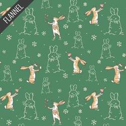 Bunnies Flannel in Forest