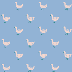 Wandering Geese in Sky Blue