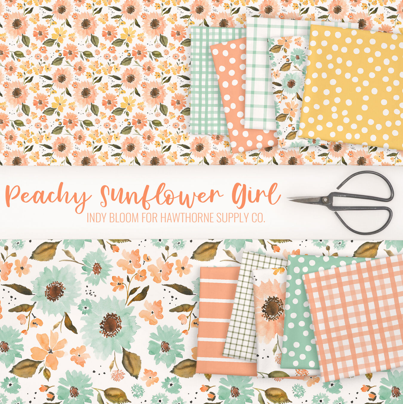Peachy Sunflower Girl Poster Image