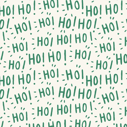 Ho Ho Ho in Crisp Green on Cream