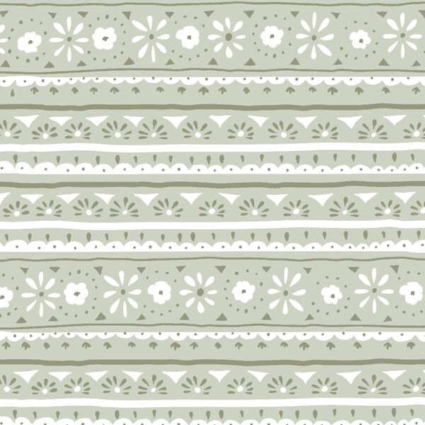 Folk Stripe in Light Sage