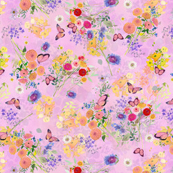 Butterfly Garden in Pink