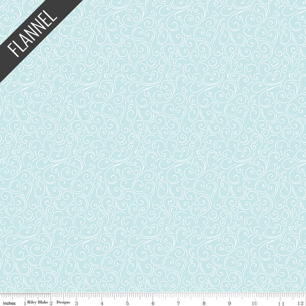 Winter Magic Swirls Flannel in Aqua