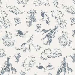 Zoo Animals in Ink Blue