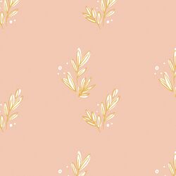 Floret in Gold on Pink