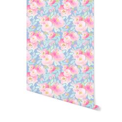 Plush Peonies in Misty Blue