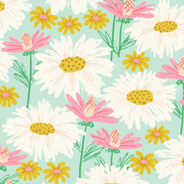 Large Coming Up Daisies in Blue Skies