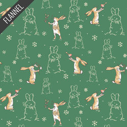 Bunnies Flannel in Forest