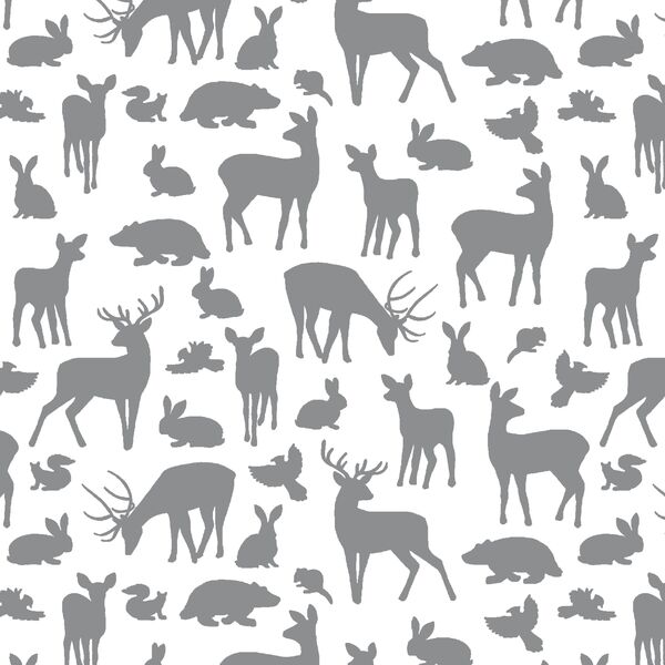 Forest Friends in Smoke on White
