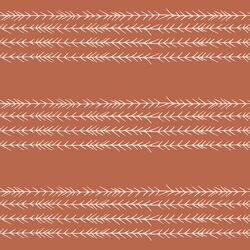 Pine Stripe in Burnt Orange and Pale Pink