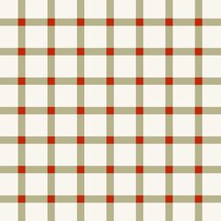 Plaid in Sprig Green and Ornament Red on Snow
