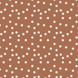 Polka Dot in Cream on Rust Red