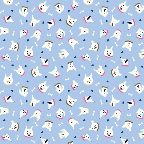 Sunrise Dog Faces in Blue
