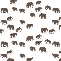 Elephant Silhouette in Timber on White