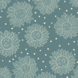 Sunflower Stars in Dusky Blue
