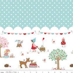 Border Print in Aqua