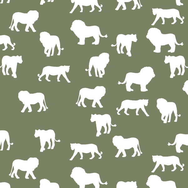 Lion Silhouette in Olive