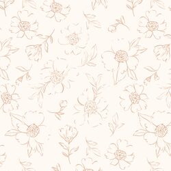 Sweet Peonies Sketch in Almond