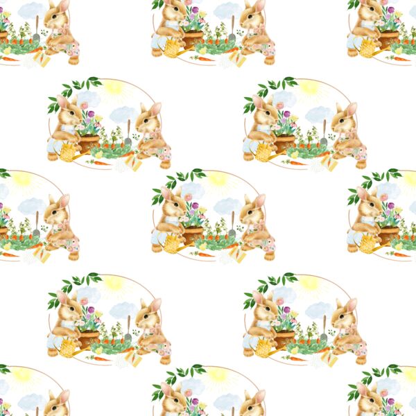 Little Garden Bunnies in Spring
