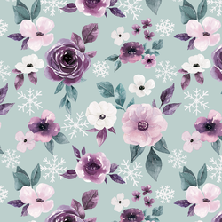 Floral Flurries in Ice Blue