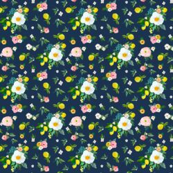 Small Lemon Blossoms in Navy