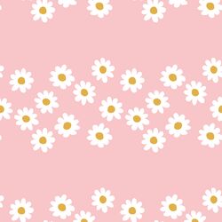 Large Daisy Stripe in Rosy Pink