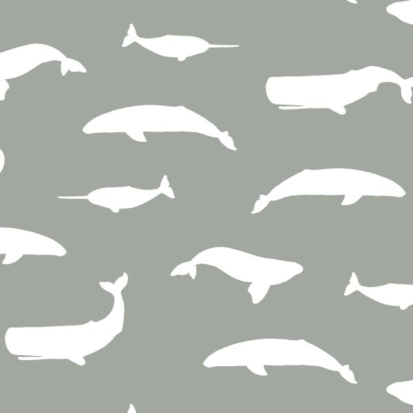 Whale Silhouette in Sage