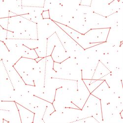Star Charts in Living Coral on White