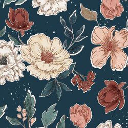 Blooming Vintage in Navy