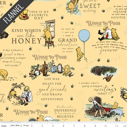 Winnie the Pooh Quotes Flannel in Sunshine