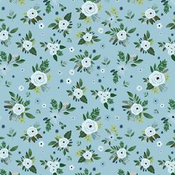 Large Blue Harbour Florals in Blue