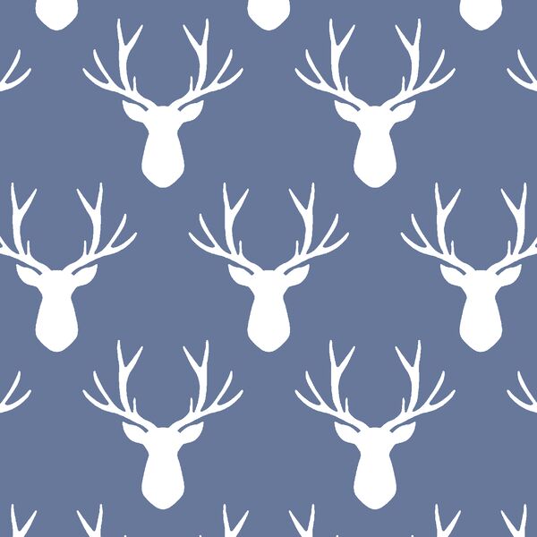 Stag Silhouette in Azurite