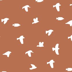 Flock Silhouette in Terracotta