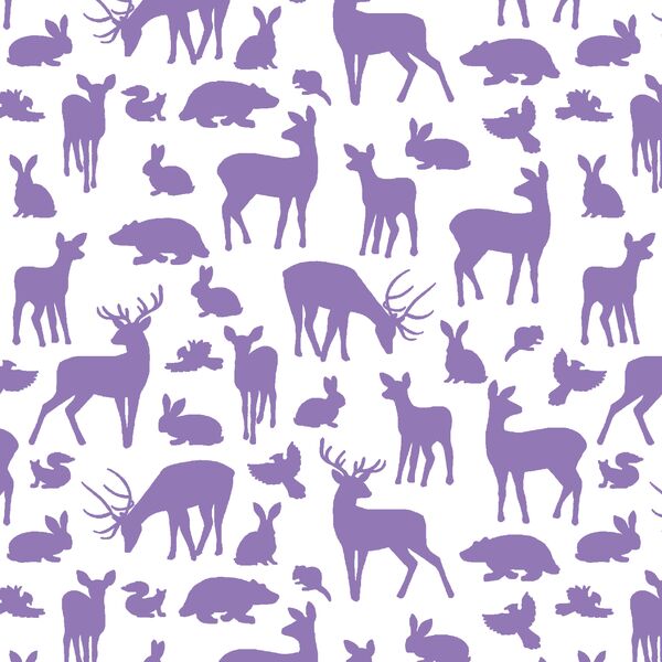 Forest Friends in Amethyst on White