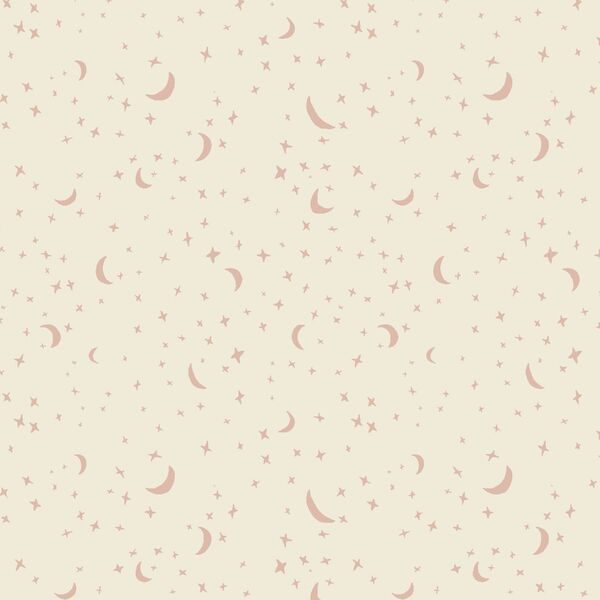 Celestial Stars in Pink on Cream