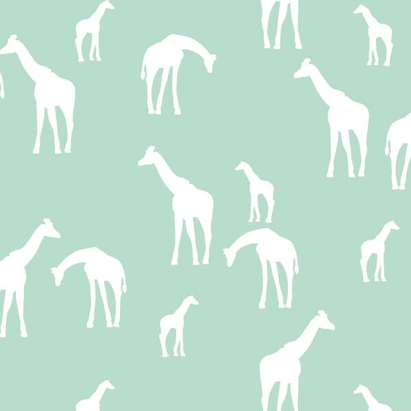 Giraffe Silhouette in Mint