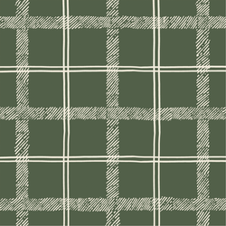 Large Textured Tartan in Harvest Green